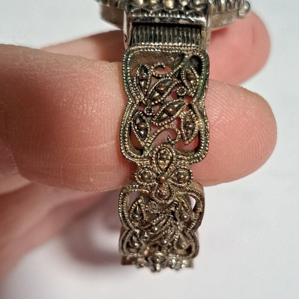 silver tone women's clamp bracelet watch - Picture 4 of 8